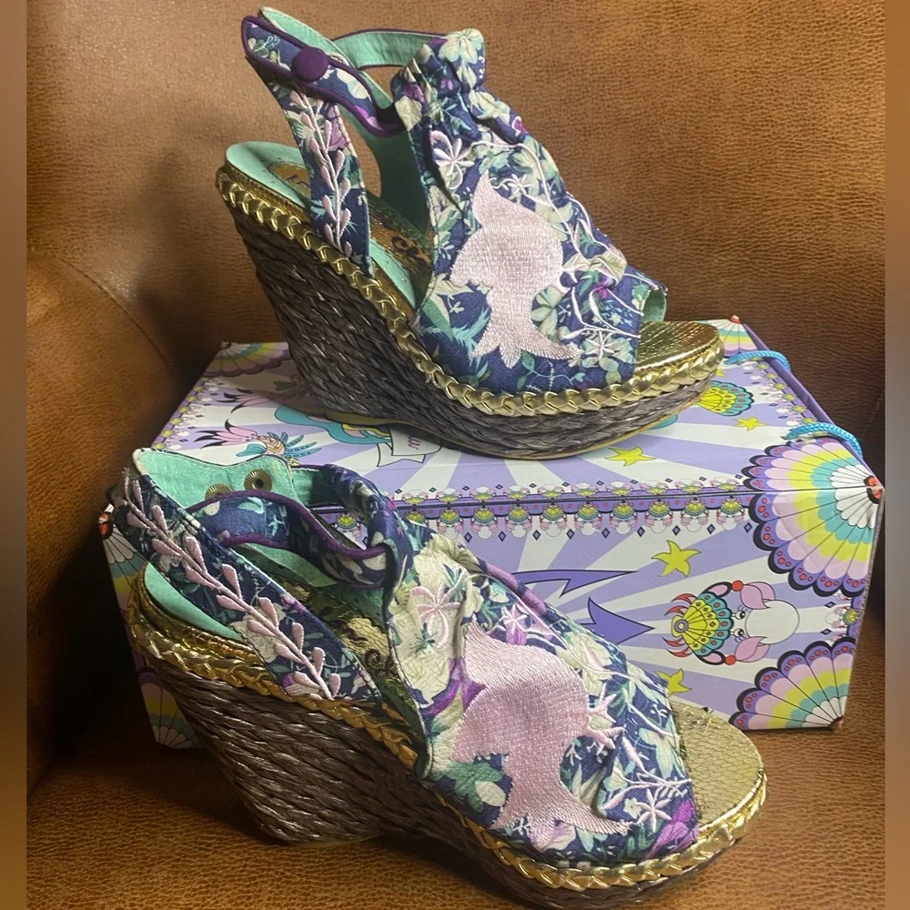 Irregular Choice Kupcake Mer-Creature Wedge Sandals 4003-03C EUR 40.5 BNWB